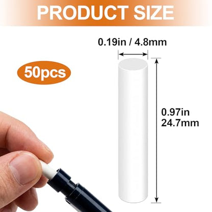 50PCS Mechanical Pencil Eraser Refills, White Refill Erasers for Retractable Eraser Pen, Universal Traceless Eraser Replacement for Office Notebook Drafting (5x25mm) - color: White,50pcs,5x25mm