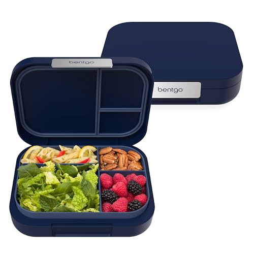 Bentgo® Modern - Leak-Resistant Bento Lunch Box For Adults, Teens, & Larger Appetites; Reusable BPA-Free Meal Prep Container with 3 or 4 Compartments, Dishwasher/Microwave Safe; 5 Cups (Navy) - color: Navy