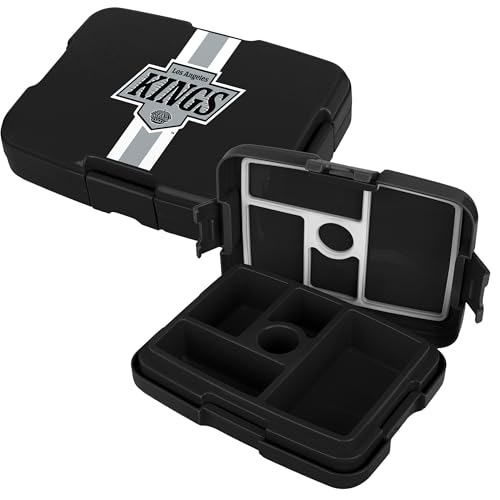 FOCO NHL Unisex-Adult Officially Licensed Team Color Stripe Primary Logo Hockey Leak Proof 5 Compartment Bento Lunch Box - Los Angeles Kings - color: Los Angeles Kings