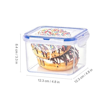 KIGI 23 OZ Square Food Storage Containers with 4-Sided Locking Lid, Leak proof, Ideal for Lunch and Meal Prep, BPA-Free Plastic, 2.9 Cup, 6 Piece Set - size: 2.9 cup (6-Piece)