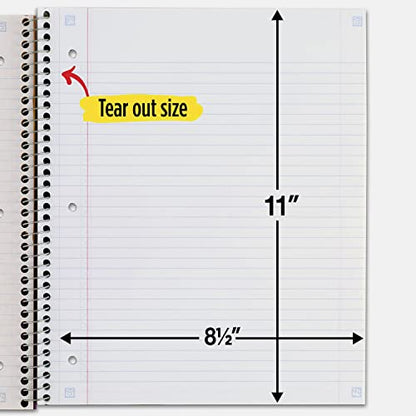 Five Star Spiral Notebooks + Study App, 2 Pack, 1 Subject, College Ruled Paper, 11" x 8-1/2", 100 Sheets, Black, White (38454) - color: Black, White, size: 11" x 8-1/2", 100 Sheets, 2 Pack