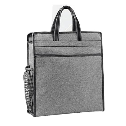 Oxford Zippered Document Bag with Handle File Tote Bag Pouch for Carrying Paper Files Books Filing Folder 1 Pack (Gray) - color: Gray