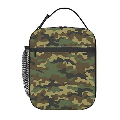 Green Camo Lunch Bags For Men Women Boys Girls Reusable Tote Lunch Bags For Office Work School Picnic Camping Thermal Insulation And Cold Preservation - color: Green Camo