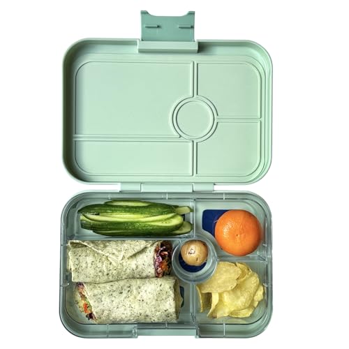 Yumbox Tapas Leakproof Bento Box, 5 Compartments, Pistachio Green | Large Capacity Design | Removable Compartment Tray | Easy-Open Single Latch | Ideal for Teens & Adults | Dishwasher-Safe Tray - color: Pistachio Green Jungle