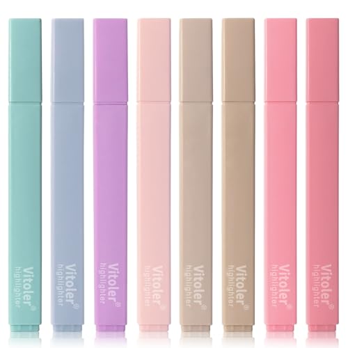 Vitoler Bible Highlighters,Cute Bible Accessories,Chisel Tip 8pcs | No Bleed, Assorted Colors Bible Study for Journaling Planner Notes School Supplie - color: Rainbow Colours, size: 8