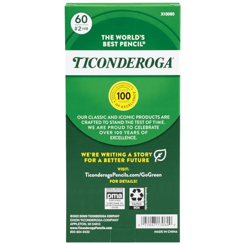 Ticonderoga Wood-Cased Pencils, Pre-Sharpened, 2 HB Soft, Yellow(Pack of 480)
