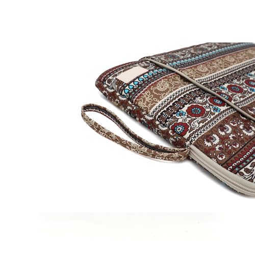 Laptop Sleeve 13.3 inch14 Inch, 15.6inchWater Resistant Traveling Computer Cover with Handle, Shockproof Protective Carrying Laptop Case (Y8-Khaki Bohemia, 14 inch) - color: Y8-Khaki Bohemia, size: 14 inch