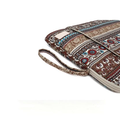 Laptop Sleeve 13.3 inch14 Inch, 15.6inchWater Resistant Traveling Computer Cover with Handle, Shockproof Protective Carrying Laptop Case (Y8-Khaki Bohemia, 14 inch) - color: Y8-Khaki Bohemia, size: 14 inch