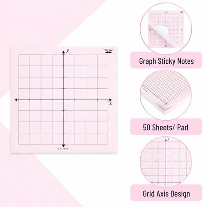 Mr. Pen- Graph Paper Sticky Notes, 6 Pads, 3x3 Inch, Pastel Colors | Graph Sticky Notes, Math Graph Paper, Graphing Sticky Notes, Grid Sticky Notes, Grid Notepad, Mini Graph Paper - color: Pastel