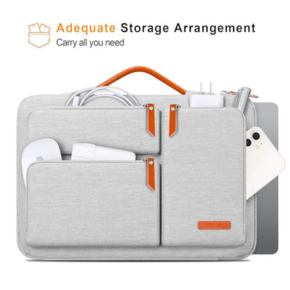 Lacdo 360° Protective Laptop Sleeve Case for 14 inch New MacBook Pro M5 Pro/Max A3426 A3427 (2026), M5/M4/M3/M2/M1 A3434 A3112 A3401 A3185 A2918, 13.8 inch Surface Laptop 7 6 5 4 3 Computer Bag, Gray - color: Gray, size: New MacBook Pro 14 Inch