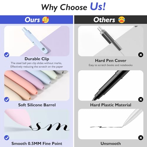 Vanhench 10Pcs Gel Pens, Black Ink Cute Pens for Trendy Stuff, Happy Birthday Gift Basket, Aesthetic Office Supplies (10PCS Gradient) - color: 10PCS Gradient (Black Ink)