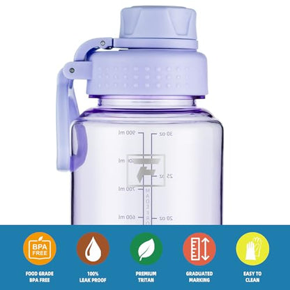 Fanhaw 32 oz Clear BPA-Free Tritan Water Bottle with Fast-Flow Spout Lid, BPA-Free & Leak-Proof Wide-Mouth Reusable Bottle for Gym, School & Office, Back to School Essentials (Amethyst) - color: Amethyst, style: 32 Ounces