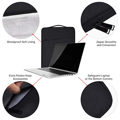 14 Inch Laptop Sleeve Case for Dell Latitude/Inspiron, HP ASUS Lenovo Chromebook/Stream/ASUS Vivobook/Lenovo IdeaPad Computer Sleeve Bag, Black - color: Black, size: 14 Inch