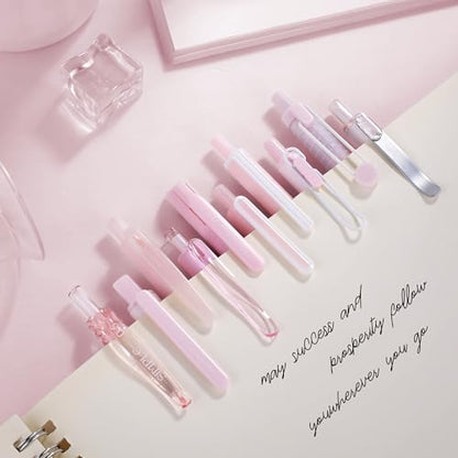 5 Count Pastel Gel Ink Pen Set,Cute Note Taking 0.5mm Fine Point Retractable 5 Count Black Ink Pens for Writing, Journaling, School, Office (Light Pink) - color: Light Pink