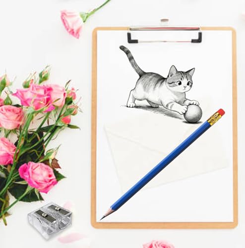 Adhere 25pcs Woodcase Pencils with Eraser Premium Pre-Sharpened Hexagon Graphite 2B pencils ideal for home, office writing including a Free Sharpener(Navy Blue・25pcs) - color: Navy Blue・25pcs