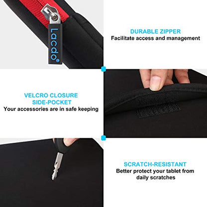 Lacdo Tablet Sleeve Case for 11 inch iPad A16 / 11 inch iPad Air M4 M3 M2 / 11" iPad Pro M5 M4 / 10.9" iPad /10.2" iPad / 10.9" ipad Air / 11 Inch Samsung Galaxy Tab A9+ Bag, Fit Magic Keyboard, Red - color: Red, size: 9-11 Inch
