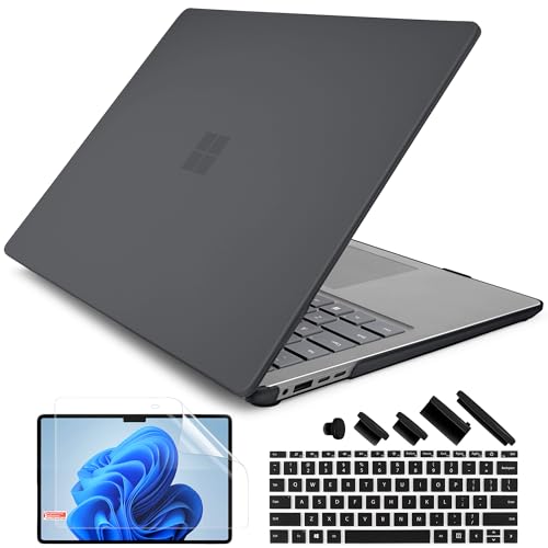 Batianda Premium Case for Surface Laptop 13.8 Inch 2024-2026, Matte Black | Fits Surface Laptop 7th/8th for Business 1.2mm Lightweight Ultra-Slim Hard Shell with Keyboard Cover & Screen Protector - color: Matte Black