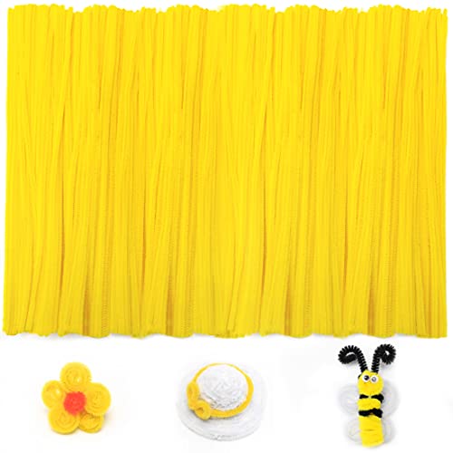 Iooleem 200pcs Yellow Pipe Cleaners, Chenille Stems, Pipe Cleaners for Crafts, Pipe Cleaner Crafts, Art and Craft Supplies. - color: Yellow, size: Small Pack