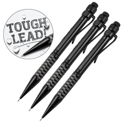 Rite in the Rain Weatherproof Mechanical Twist Pencil, Black Barrel, 0.9mm Black Lead, 3 Pack (No. BK9-3) - color: Black