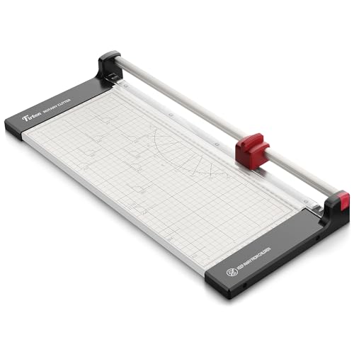 Firbon 15" Rotary Paper Trimmer with Replaceable Blade, Heavy Duty 10-Sheet Capacity Cutter for Cardstock, Photos, Scrapbooking, Office, School & Studio