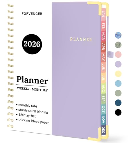 2026 Planner, Forvencer Calendar Planner Weekly and Monthly, Jan 2026-Dec 2026, 8.5" X 11", Hardcover Agenda Book, Daily Journal Organizer with Inner Pocket, Notebook for Office School, A4, Purple - color: Purple, size: 8.5" x 11" (Jan 2026 - Dec 2026)