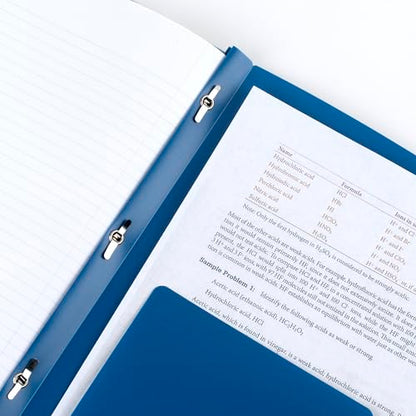 Five Star 2-Pocket Folder + Study App, Plastic Folder with Prong Fasteners and Customizable Clear Cover, Holds 8-1/2" x 11" Paper, Black, Pacific Blue, Fire Red, Forest Green (340220A-ECM),Pack of 24 - size: Pack of 24
