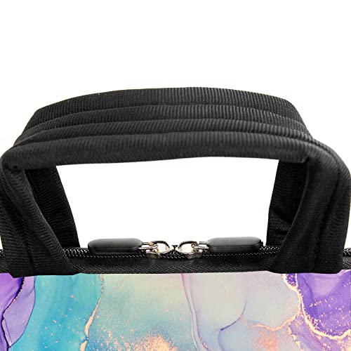 AMARY 13" 13.3" laptop sleeve chromebook case adjustable shoulder strap with handle accessory pocket (Marble-1) - color: Marble-1