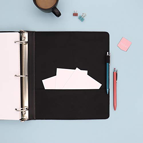 Blue Sky ProView Legacy Black 3 Ring Binder, Letter Size, 1.5", Textured Faux Leather Cover, Built in Pockets, Holds 265 Sheets (10040) - size: 1.5", style: 1 Binder