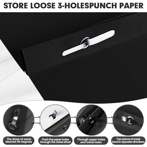 Two Pocket Folders, RAZCC 75 Pack Two Pocket Folders with Prongs, 3 Prong Folders Fit Letter Size Paper, Pocket File Folders for School Office Home Business, Black - color: Black