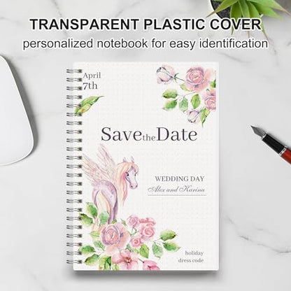 RETTACY Dotted Journal Notebook, 3-Pack, 160 Pages per Pack, A5 Medium Size (5.7'' × 8.3''), 100 GSM Thick Paper, Spiral-bound, Flexible Plastic Cover, for Journaling, Planning, Tracking - color: Transparent, style: Dotted