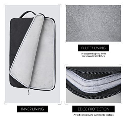 13 Inch Laptop Sleeve Case Carrying Bag Compatible with 13 inch MacBook Air M4 M3 M2 M1/ Pro 13 M3 M2 M1, Waterproof Chromebook Cover Computer Zipper Pouch with Handle Pocket, Black - color: Black, size: 13"-13.3"