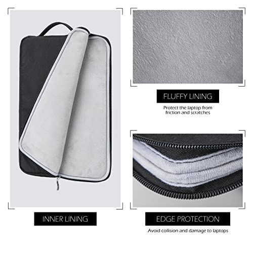 15.6 Inch Laptop Sleeve Case Water-Resistant Protection Cover with Front Pocket Retractable Handle Computer Bag for 15.6 Inch Notebook Chromebook, Black - color: Black, size: 15.6"