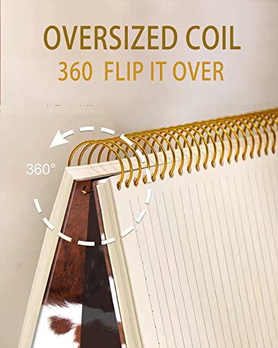 iampanda Spiral Journal Notebook,Strong Twin-Wire Binding with Premium Paper for Girl Women,60 Sheets A5 College Ruled Notebook/Journal,Perfect for School Office Home Gifts,Cowhide Farm Animal Skin - color: Cowhide Farm Animal Skin Brown Cow