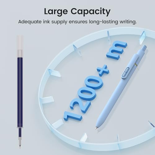 8 Pack Blue Gel Pens with Fidget, Quick-drying Blue Ink No Smudge | 0.7mm Fine Point Smooth, Long-Lasting Ink, Soft Grip Retractable Pens for Journaling School Office, Gift for Women Men Nurse - color: Morandi-Blue Ink-8Pcs