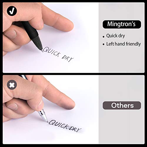 30 Pack Black Fine Point Gel Pens, No Smudge, Retractable, 0.5MM, Black Ink - color: black