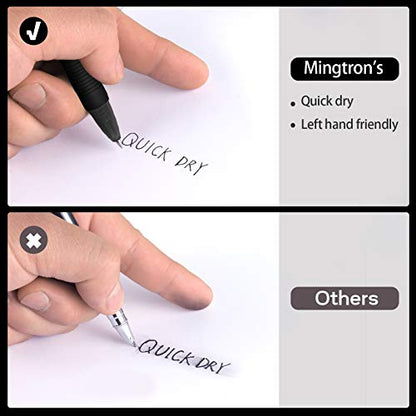 30 Pack Black Fine Point Gel Pens, No Smudge, Retractable, 0.5MM, Black Ink - color: black