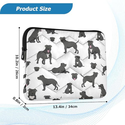Animal Laptop Sleeve Pit Bull Dog Black Computer Carrying Case Notebook Briefcase Tablet Puffy Cover Durable Waterproof PC Bag for 13.3-14" Pro Air Max - color: Multi-003