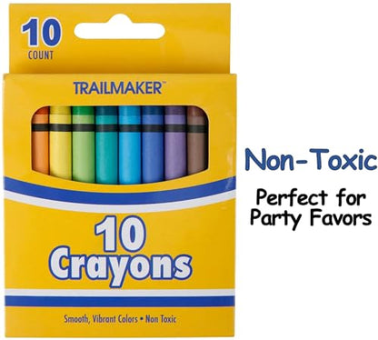 Trail maker 100 Pack Crayons Bulk for Kids, Classroom - Wholesale Bright Wax Coloring Crayons Party Favors in Bulk, 10 Per Box Art Set - color: Multicolour (100 Pack)