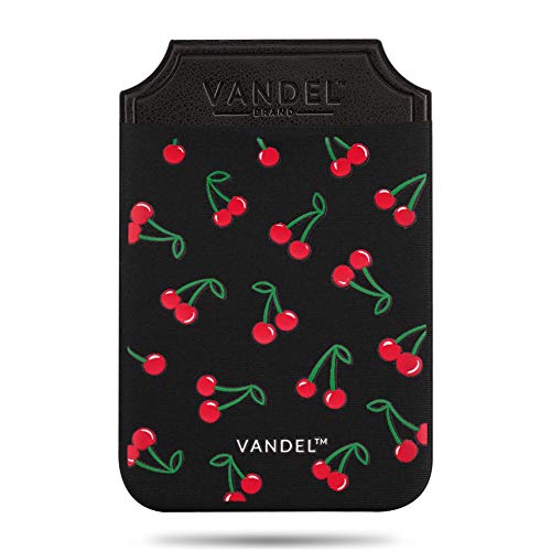 VANDEL Pocket – Stick-On Fabric Phone Wallet Stick On for Women, Cute Credit Card Holder for Phone Case, Back of Phone Fabric Sleeve for iPhone Pocket, Stretchy Wallet Phone Case Cherry - color: Cherry