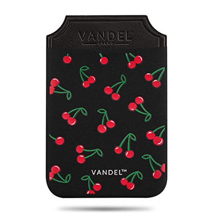VANDEL Pocket – Stick-On Fabric Phone Wallet Stick On for Women, Cute Credit Card Holder for Phone Case, Back of Phone Fabric Sleeve for iPhone Pocket, Stretchy Wallet Phone Case Cherry - color: Cherry