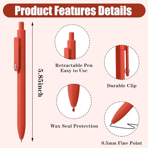 Piochoo Pens, 8 Pack Black Ink Gel Pens Ballpoint Smooth Writing Pens for Journaling, Cute Office Supplies for Nurses Women Teachers - color: Vivid ColorB