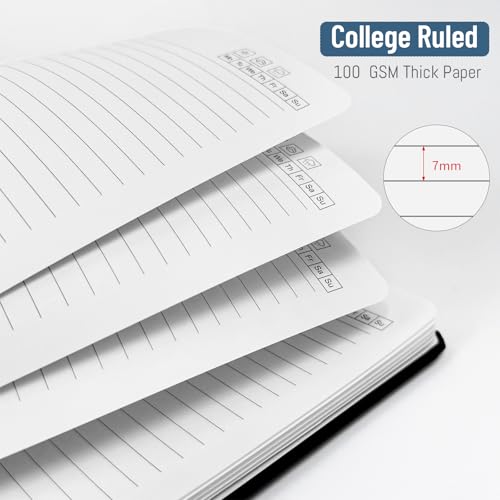 Hard Cover Notebook 8.5" x 11", 120 Pages A4 Spiral Notebook College Ruled Notebook for Work 100GSM - color: navy, style: Lined