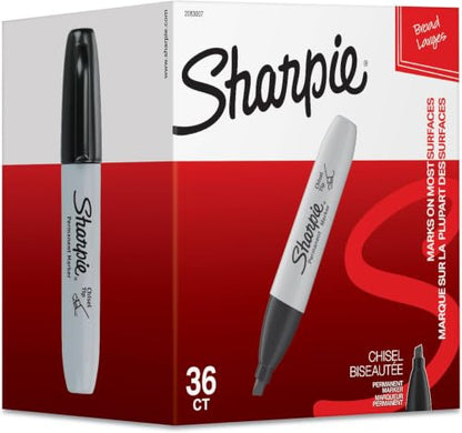 Sharpie Permanent Markers, Chisel Tip, Black,Home, School, Office Supplies (Pack of 216) - size: 1 Count (Pack of 216)