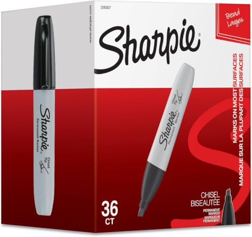 Sharpie Permanent Markers, Chisel Tip, Black,Home, School, Office Supplies (Pack of 216) - size: 1 Count (Pack of 216)