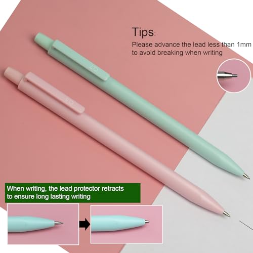 Aesthetic 0.5mm Mechanical Pencil Set 6-Pack Pastel Break-Resistant | Premium Break-Resistant Lead