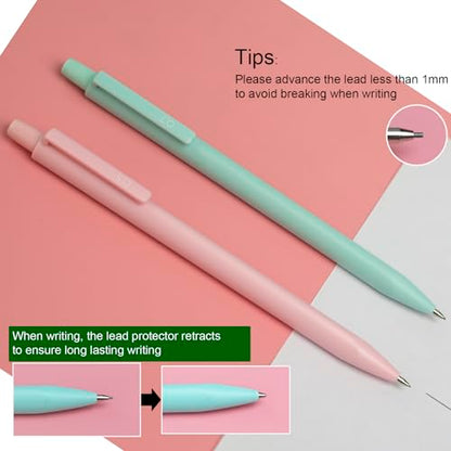 Aesthetic 0.5mm Mechanical Pencil Set 6-Pack Pastel Break-Resistant | Premium Break-Resistant Lead