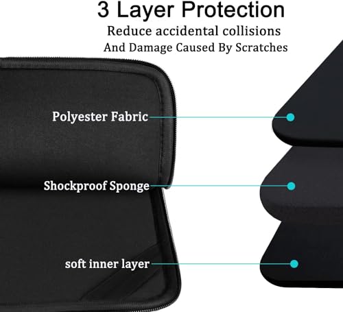 Laptop Case Sleeve 17 inch, Shockproof Protective Computer Carrying Cover with Front Pocket, Durable Laptop Sleeve for 17-17.3 inch HP, Dell, Acer, Asus, Notebook, Black - color: Black, size: 17 inch