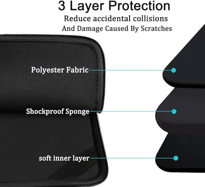 Laptop Case Sleeve 17 inch, Shockproof Protective Computer Carrying Cover with Front Pocket, Durable Laptop Sleeve for 17-17.3 inch HP, Dell, Acer, Asus, Notebook, Black - color: Black, size: 17 inch