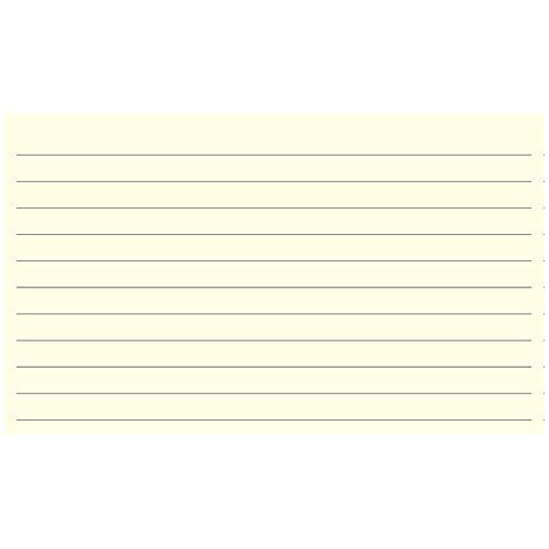 Colonial Cards: 150 Color Cardstock 3" x 5" Index Cards, Cream, Lined Landscape Format - color: cream