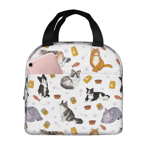 Cute Cat Lunch Bag Women Lunch Box for Women Mens Lunchbox for Work Office Picnic Travel or Gifts - color: lunch-4 1